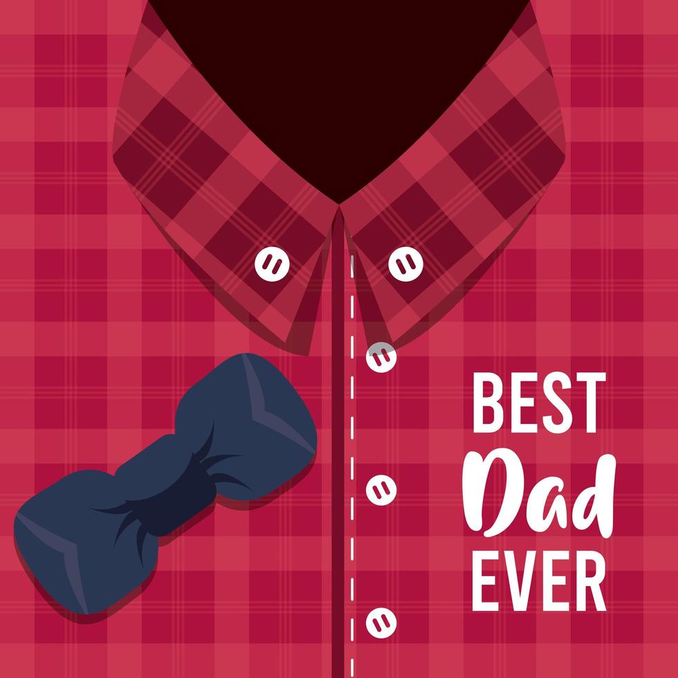 lycklig fars dag-kort med manlig skjorta och fluga vektor