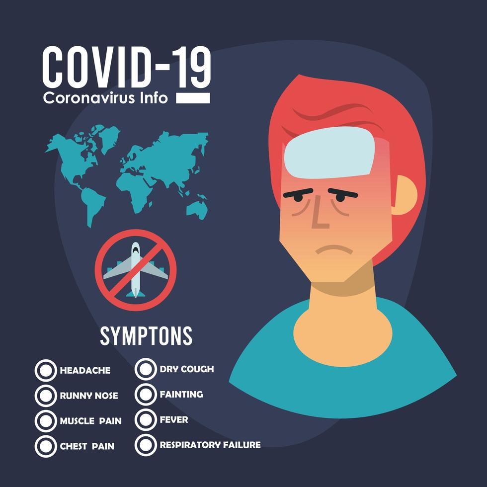 corona virus infographic med symptom vektor