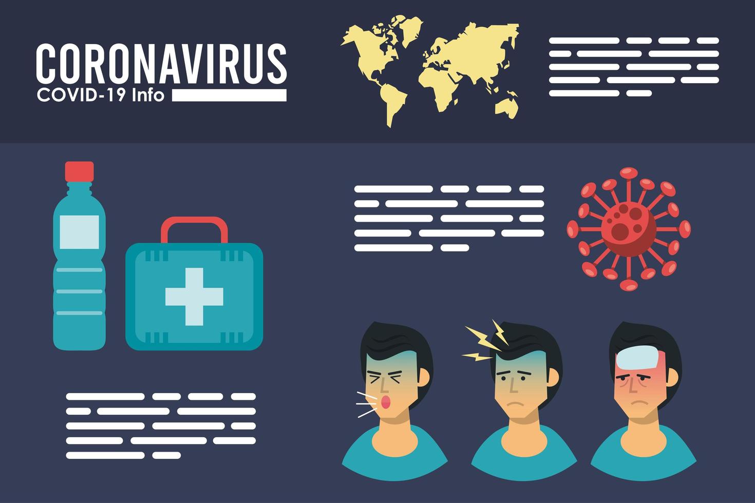 Corona-Virus-Infografik mit Symptomen vektor