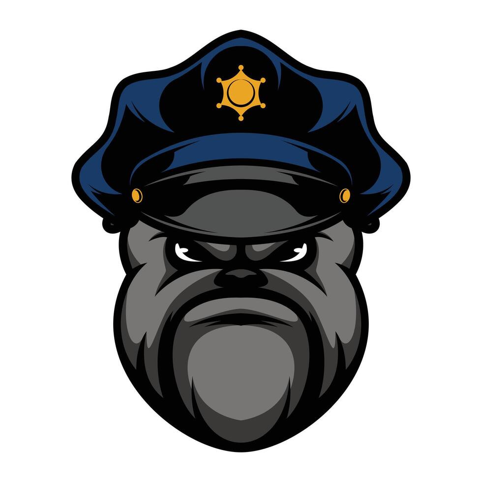 Bulldogge Polizei Design vektor