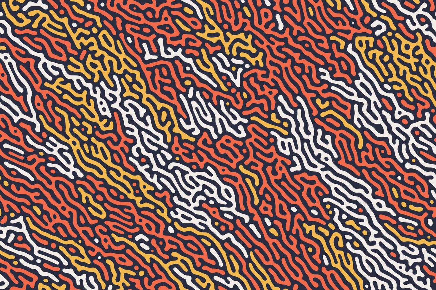 dynamisk abstrakt vektor bakgrund med en labyrint av organisk rader i djärv, retro färger, formning en livlig och kreativ mönster för modern tapet eller konstnärlig dekor