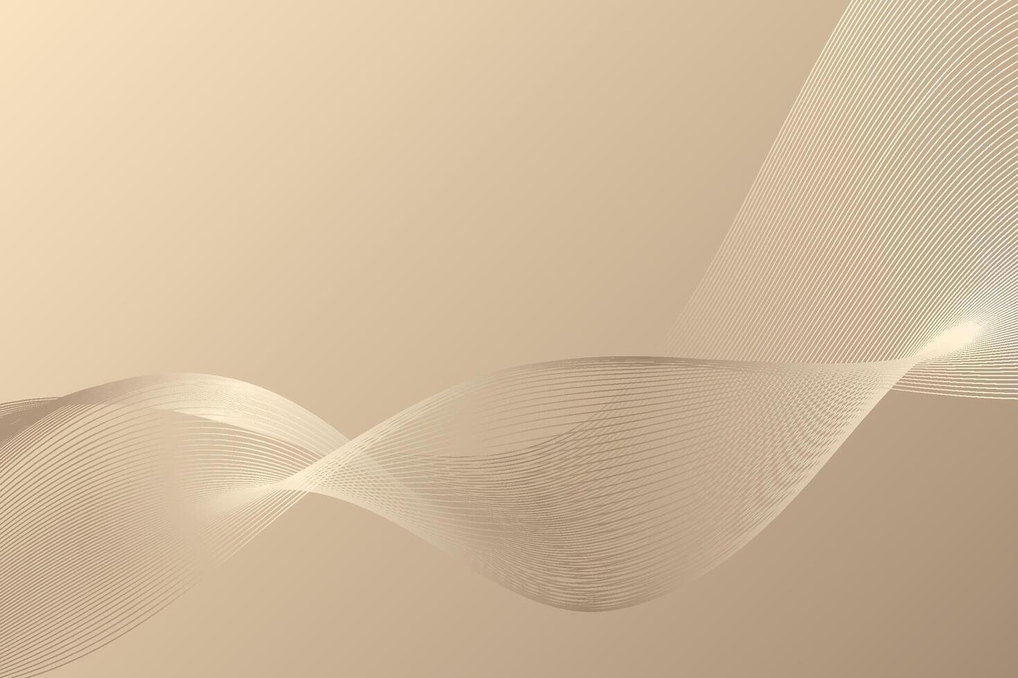 abstrakt Vektor Hintergrund von ein luxuriös golden Gitter Welle mit glatt, gebogen Umrisse und ein glühend, glänzend königlich Gradient bewirken