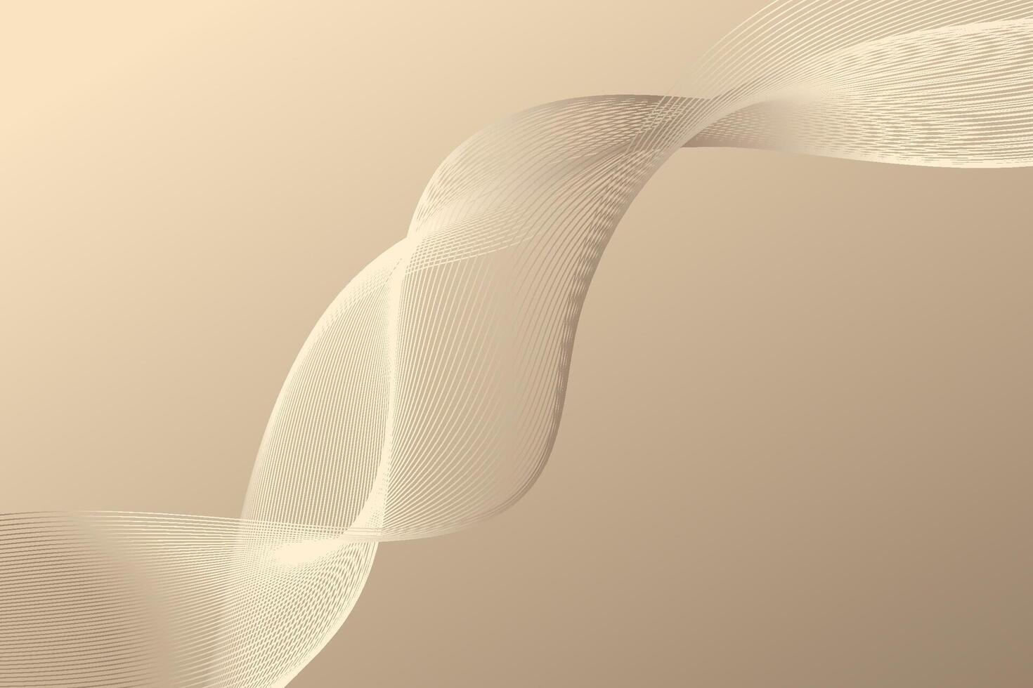 abstrakt vektor bakgrund med en lyx gyllene Vinka, slät och böjd med en skinande rutnätsliknande glöd