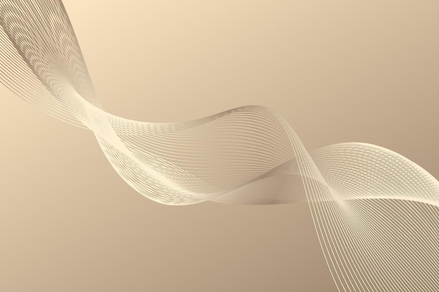 ein luxuriös und elegant Vektor Hintergrund mit glühend golden Linien Bildung ein glatt, wellig Netzwerk mit ein subtil Gradient