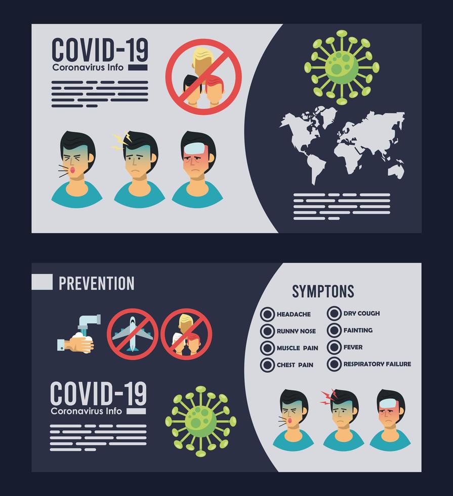 corona virus infographic med symptom och förebyggande metoder vektor