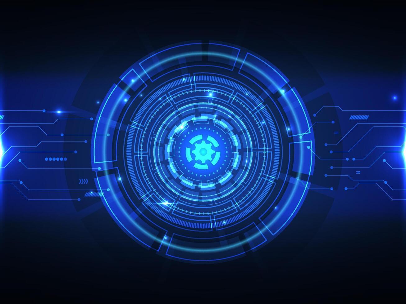 abstrakt Kreis Blau Technologie futuristisch Cyber Hi-Tech Hintergrund vektor