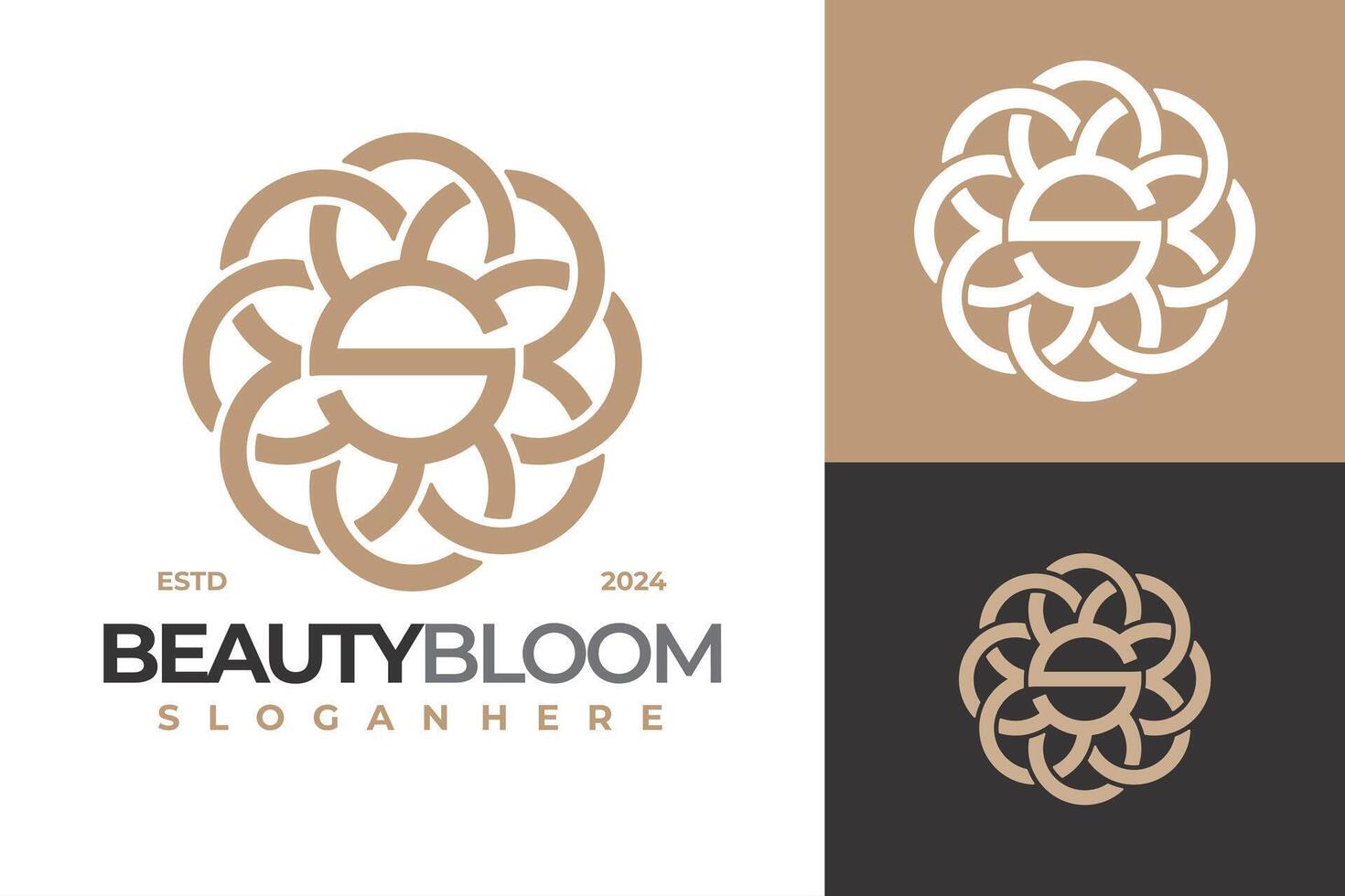 brev s skönhet blommig blomma logotyp design vektor mall
