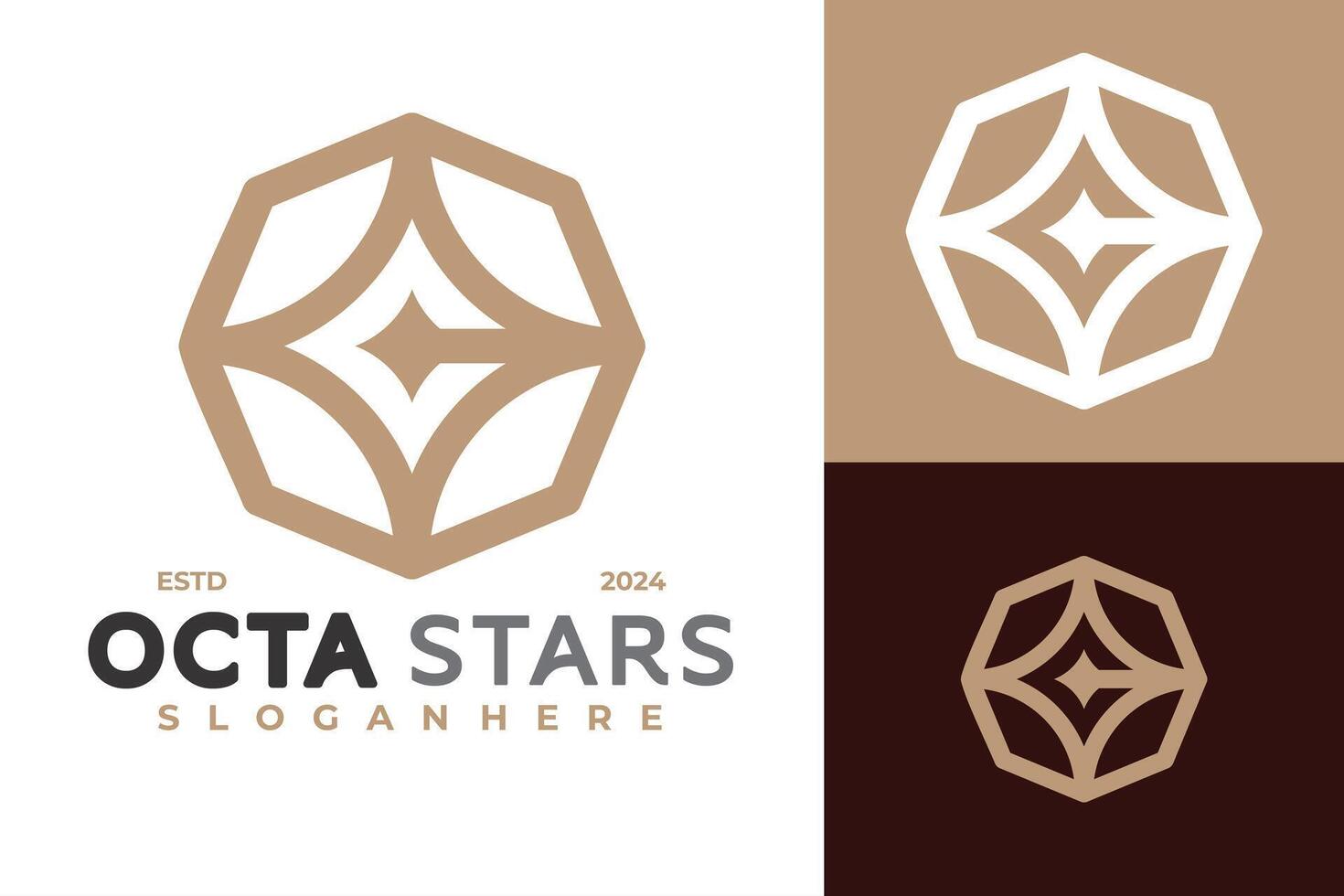 Brief c Star Achteck Logo Design Vektor Symbol Symbol Illustration