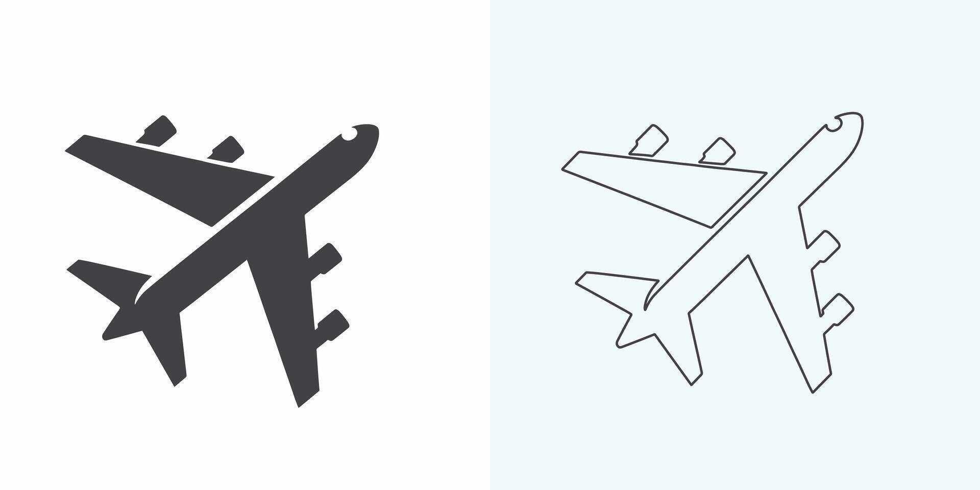 plan ikon vektor illustration. flygplan tecken och symbol. flyg transport symbol. plan linje ikon på vit bakgrund. flygplan ikon logotyp vektor design