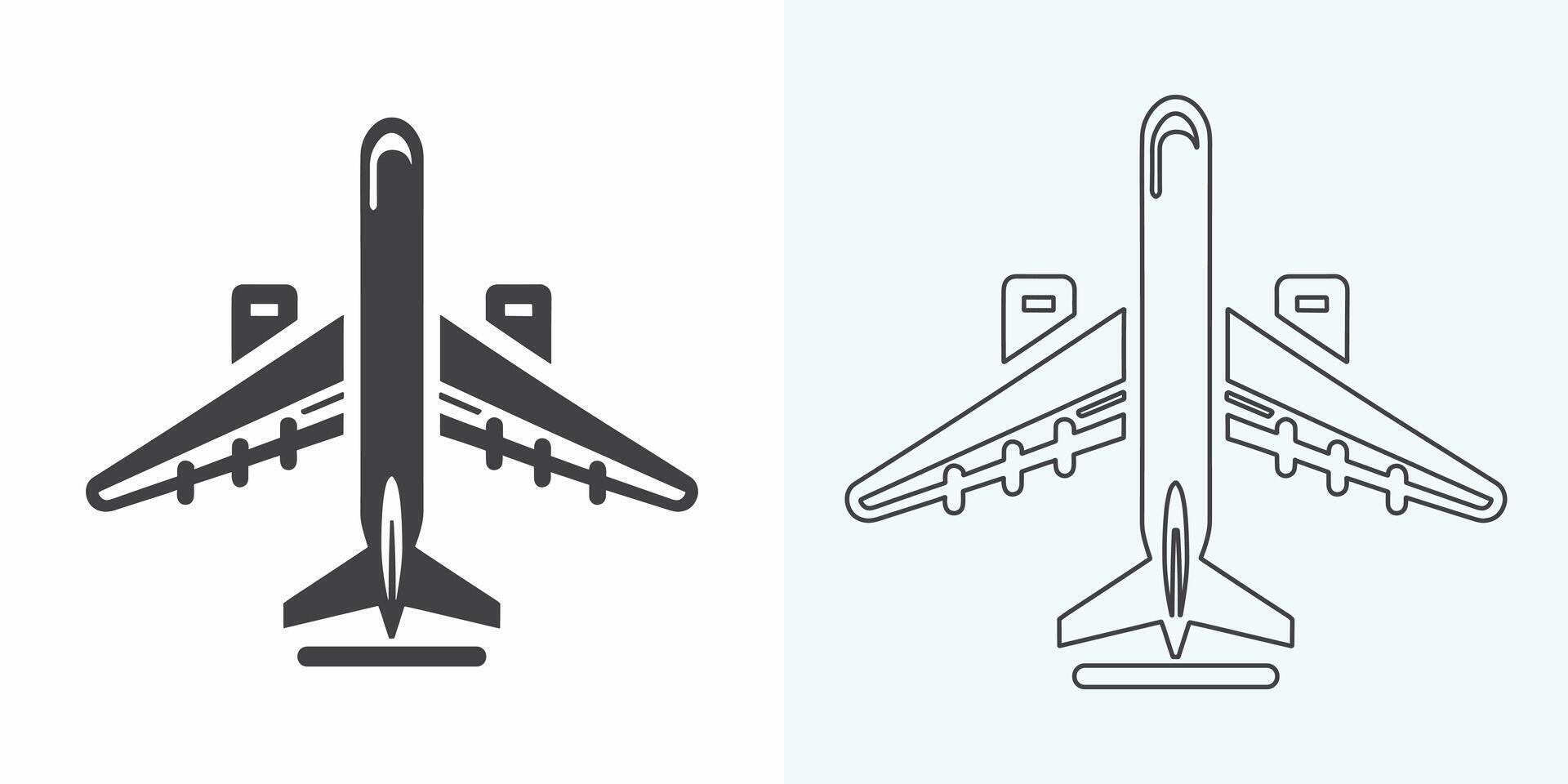 Flugzeug Symbol Vektor Illustration. Flugzeug Zeichen und Symbol. Flug Transport Symbol. Flugzeug Linie Symbol auf Weiß Hintergrund. Flugzeug Symbol Logo Vektor Design