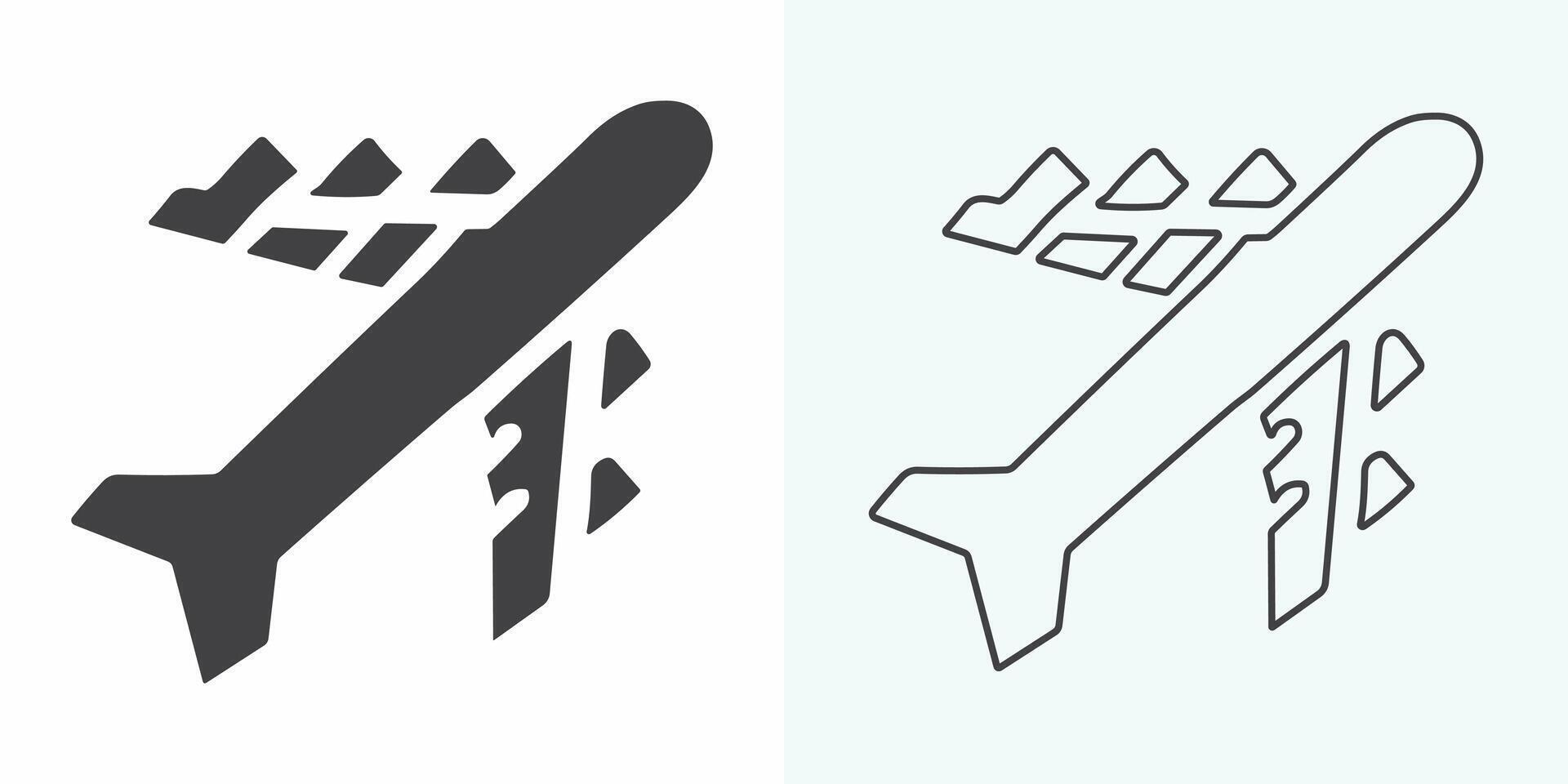 Flugzeug Symbol Vektor Illustration. Flugzeug Zeichen und Symbol. Flug Transport Symbol. Flugzeug Linie Symbol auf Weiß Hintergrund. Flugzeug Symbol Logo Vektor Design