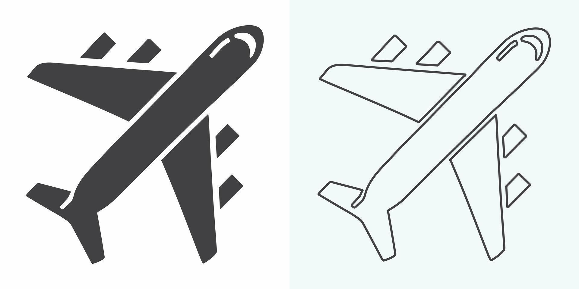 plan ikon vektor illustration. flygplan tecken och symbol. flyg transport symbol. plan linje ikon på vit bakgrund. flygplan ikon logotyp vektor design