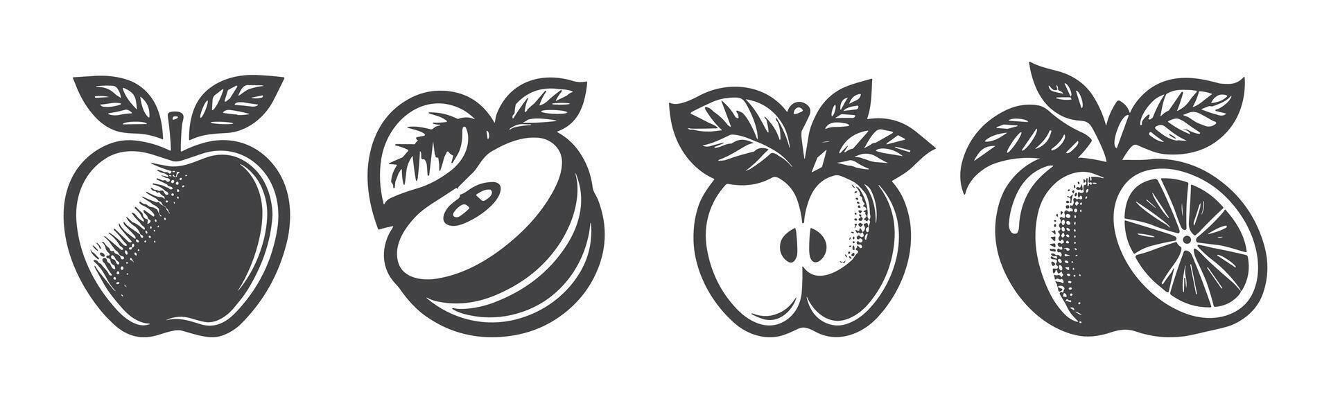 Apfel Symbol Satz. Apfel Vektor Symbol. Apfel Symbole zum Ihre Netz Design. Symbol Logo, Anwendung, ui. Apfel Symbol Vektor Illustration