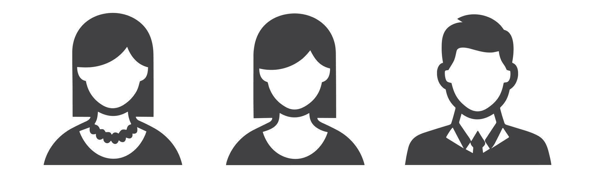Benutzerbild Profil Symbol einstellen einschließlich männlich und weiblich. vektor