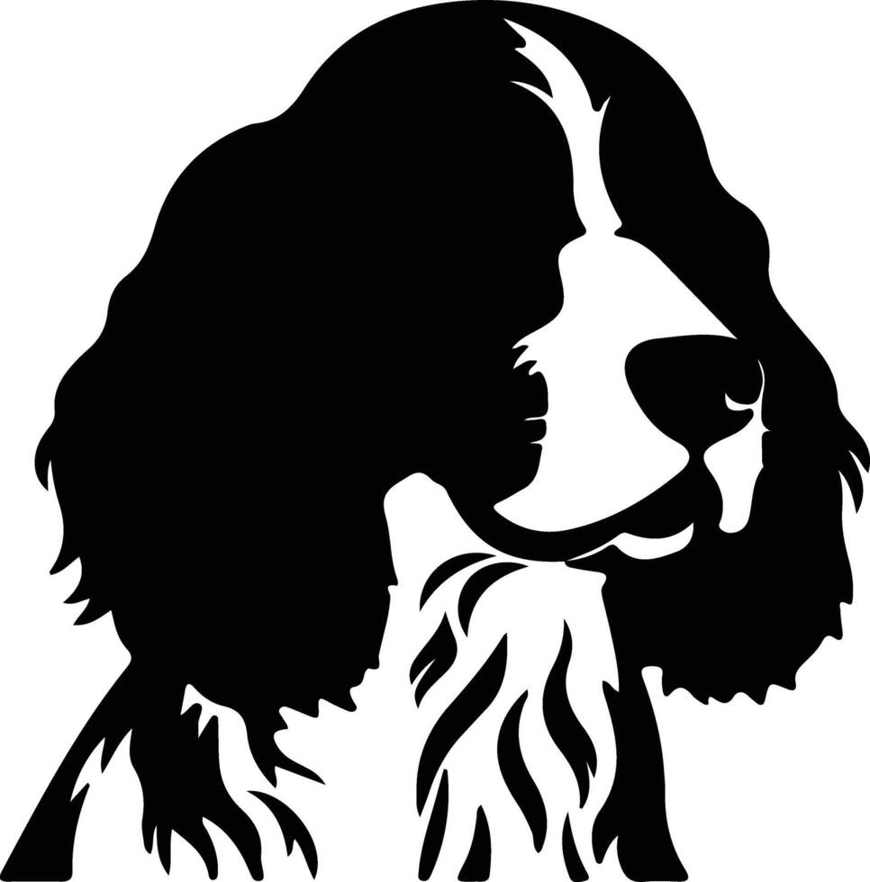 engelsk springer spaniel svart silhuett vektor