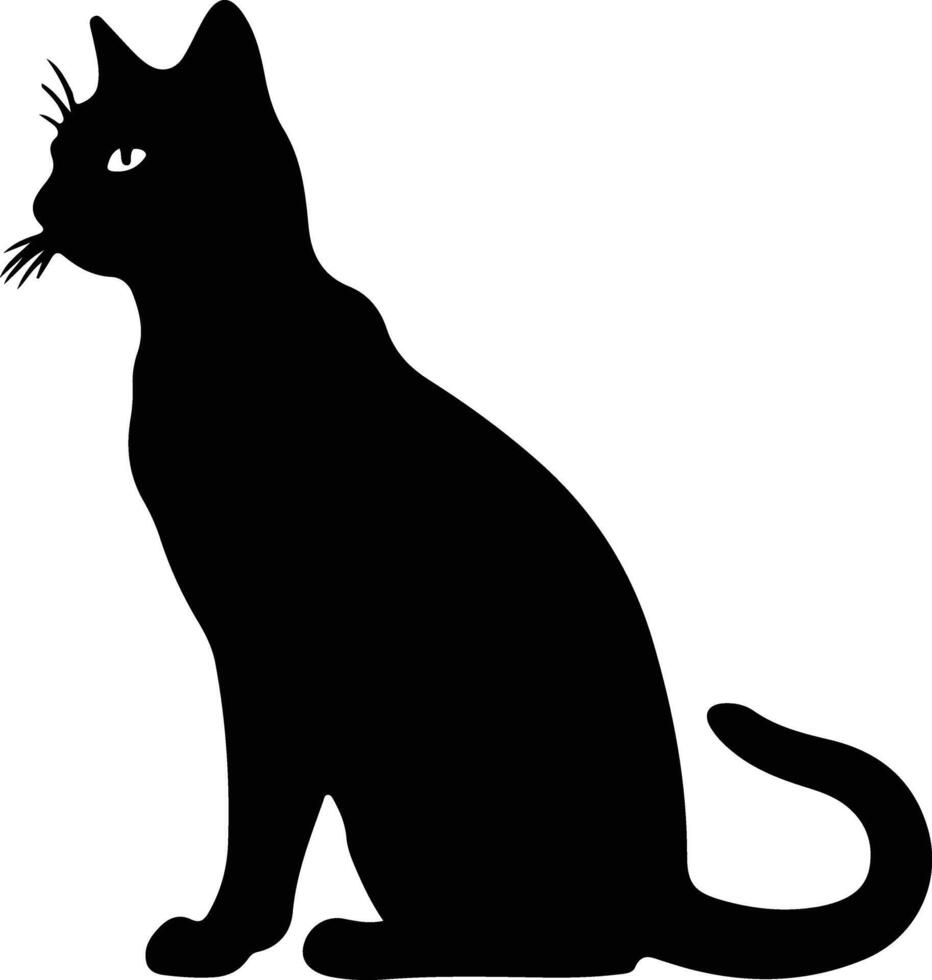 färgpunkt kort hår katt svart silhuett vektor