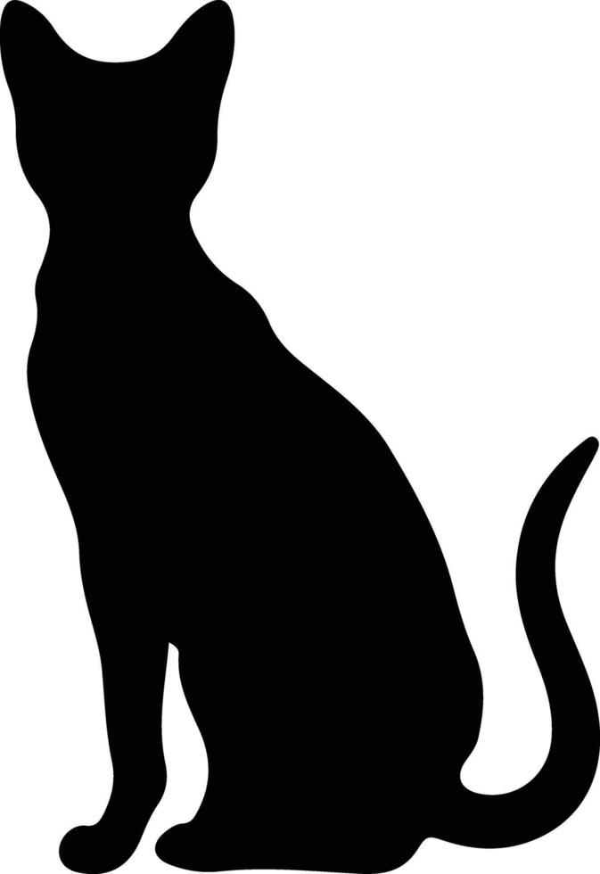 orientalisch kurzes Haar Katze schwarz Silhouette vektor