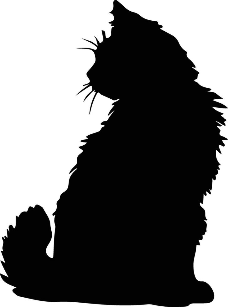 Ragamuffin Katze schwarz Silhouette vektor