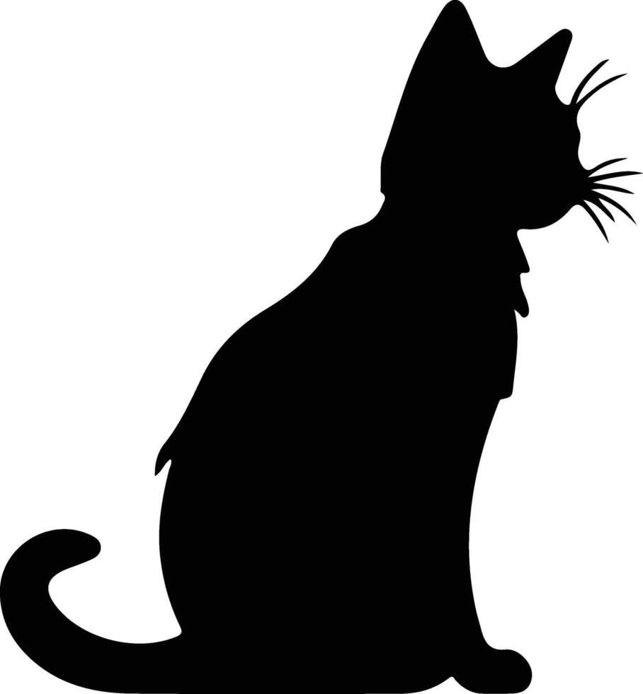 bambino katt svart silhuett vektor