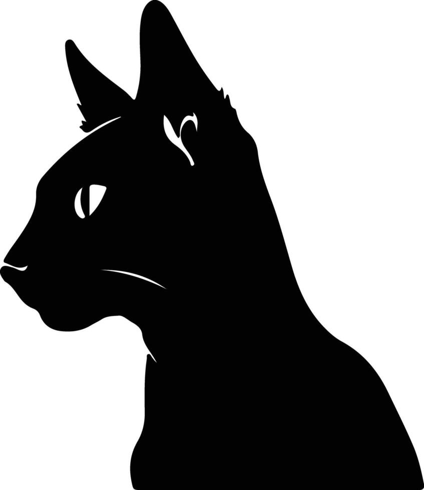 Singapur Katze Silhouette Porträt vektor