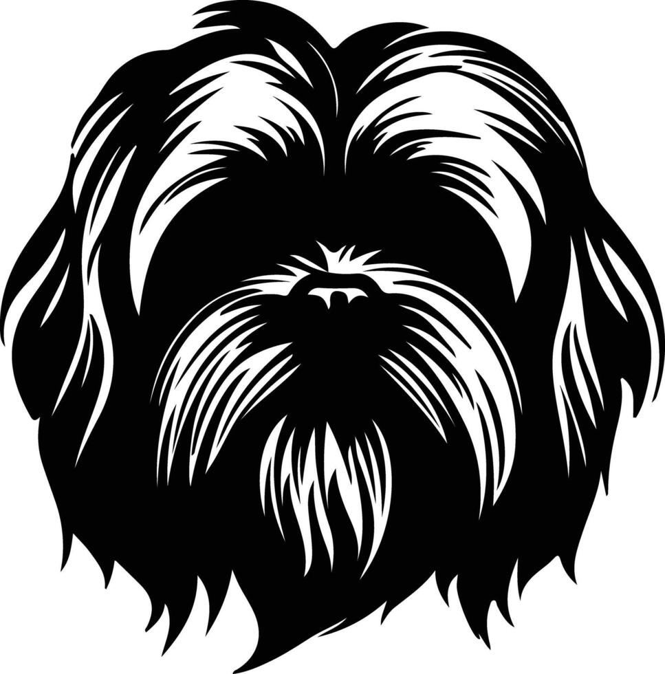 lhasa apso silhuett porträtt vektor