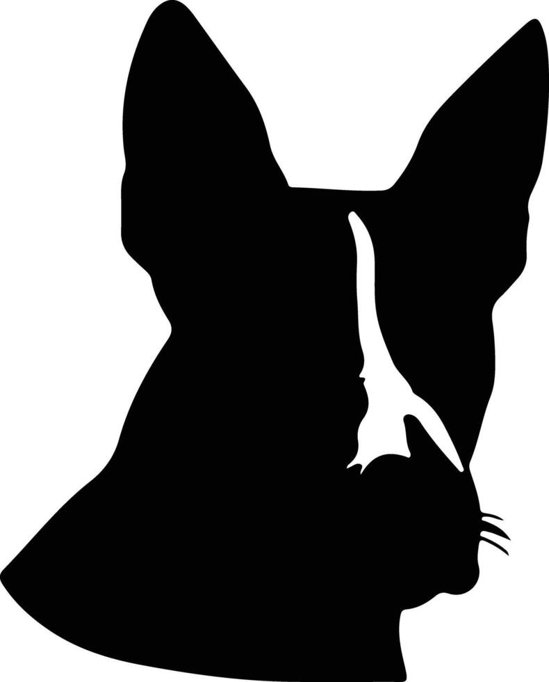 miniatyr- tjur terrier silhuett porträtt vektor