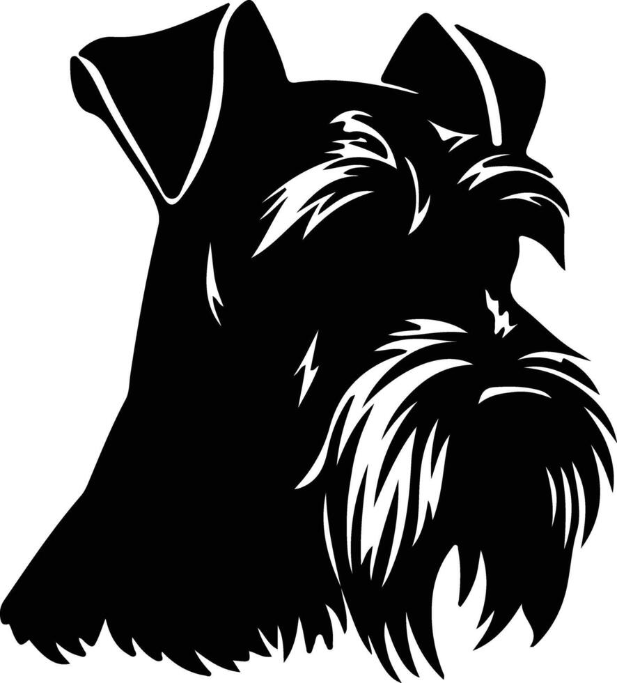 Miniatur Schnauzer Silhouette Porträt vektor