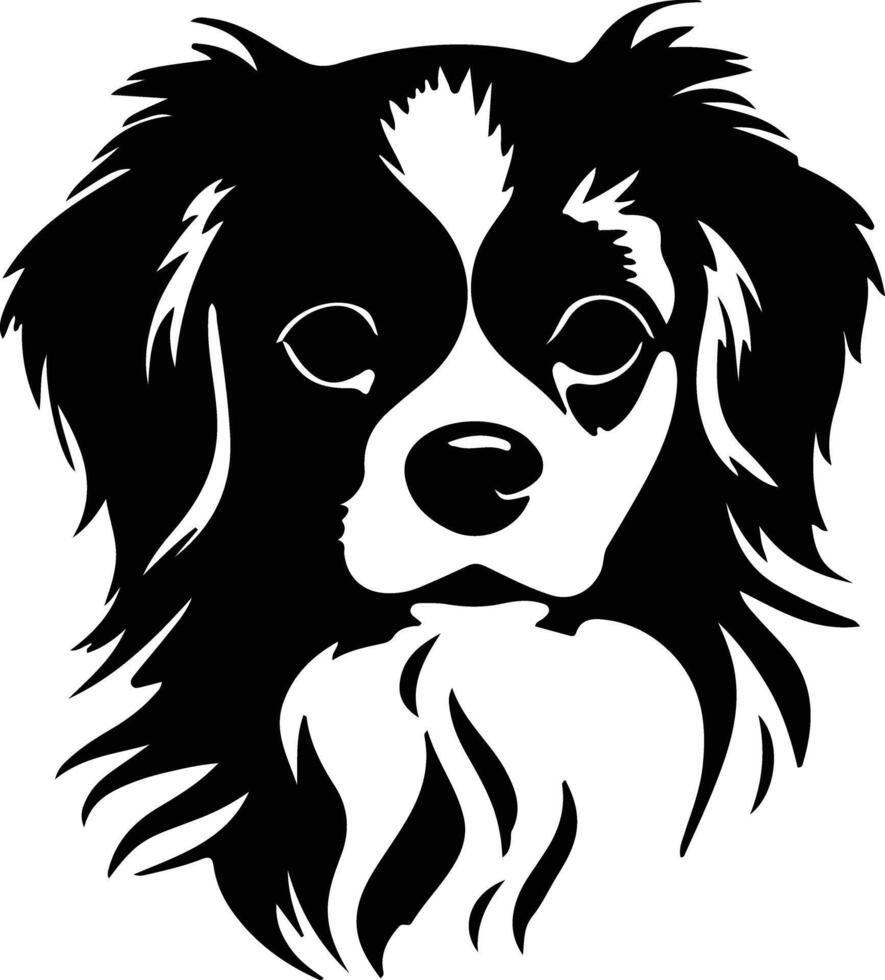 tibetanisch Spaniel Silhouette Porträt vektor