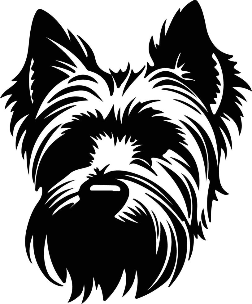 yorkshire terrier silhuett porträtt vektor