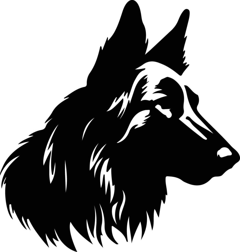 belgisk sheepdog silhuett porträtt vektor