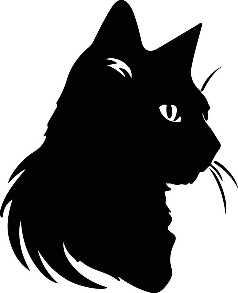 amerikanisch kurzes Haar Katze Silhouette Porträt vektor
