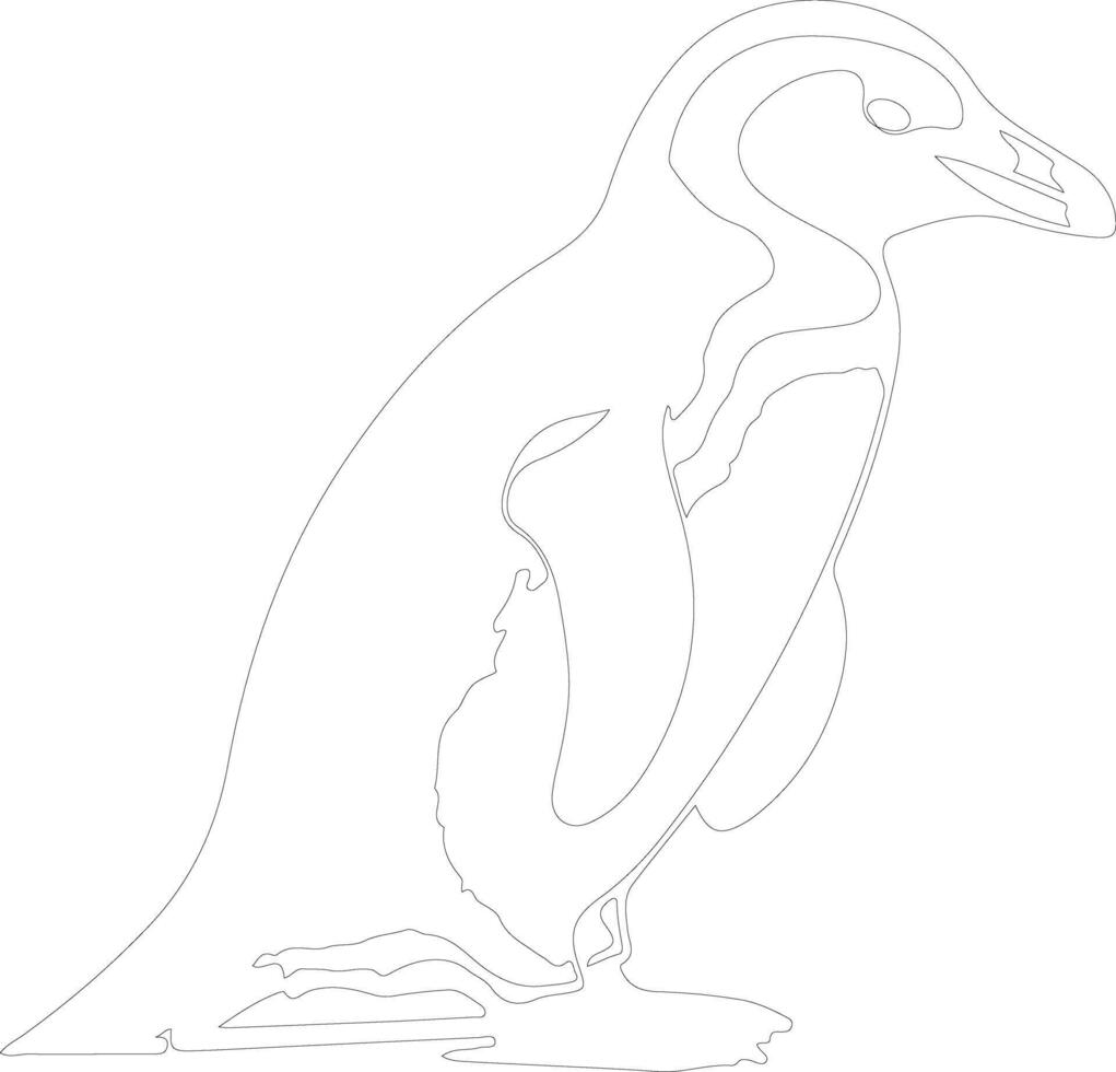 afrikanisch Pinguin Gliederung Silhouette vektor