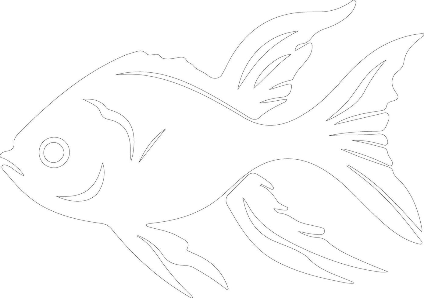 Knochiger Fisch Gliederung Silhouette vektor