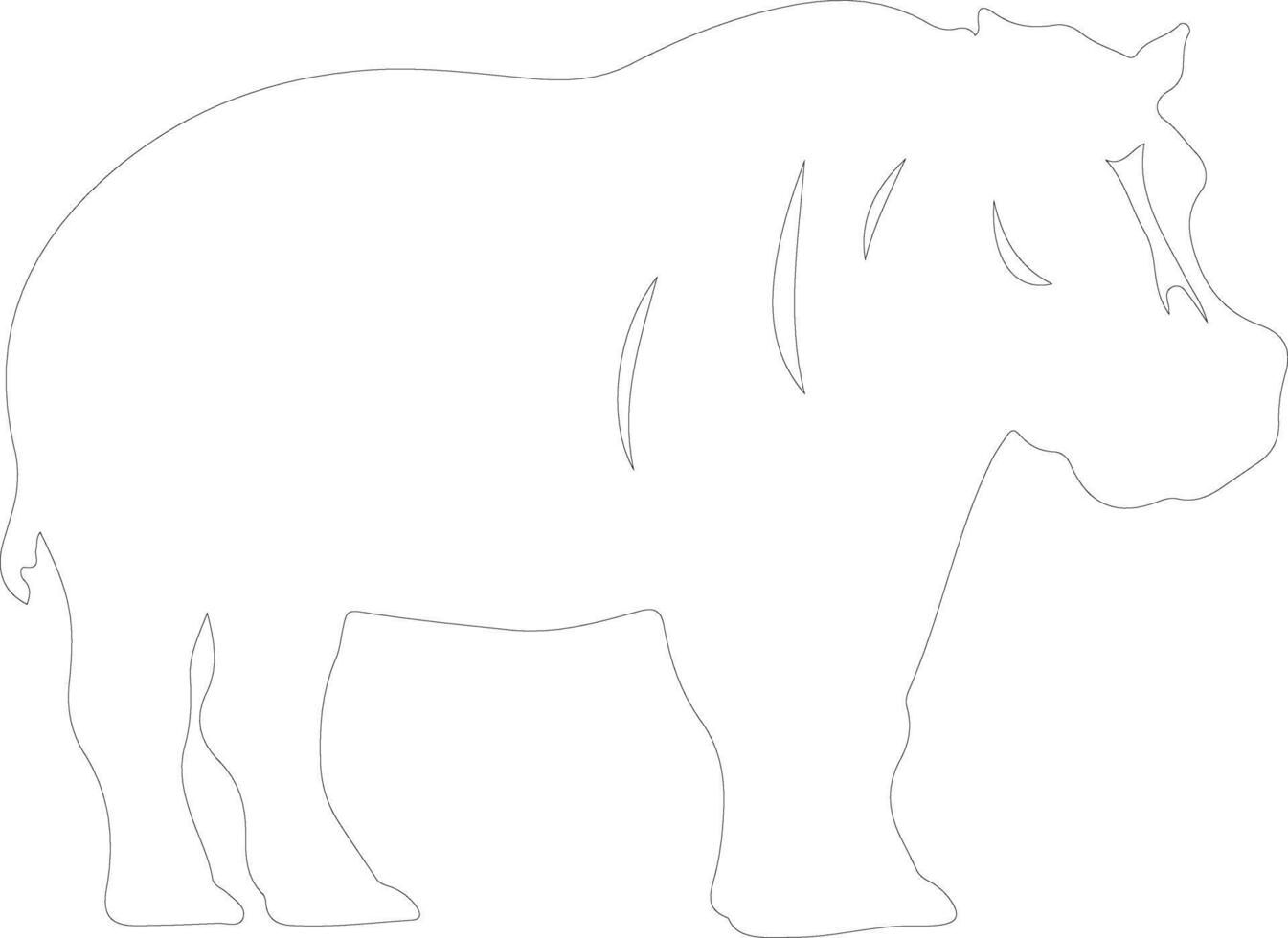 flodhäst översikt silhuett vektor