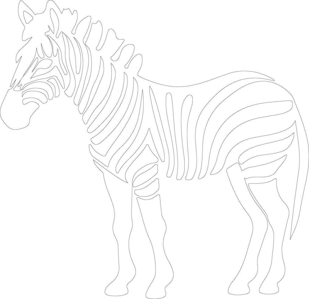 zebra översikt silhuett vektor