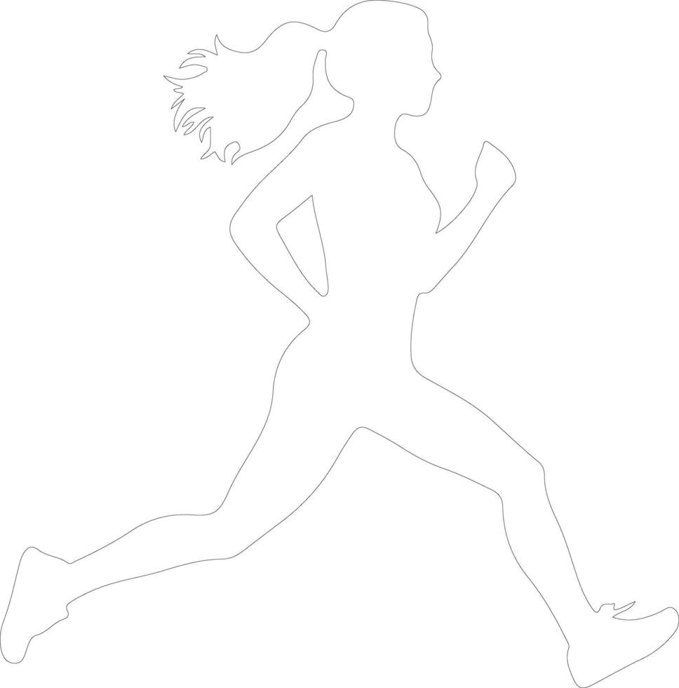 Lauf Gliederung Silhouette vektor