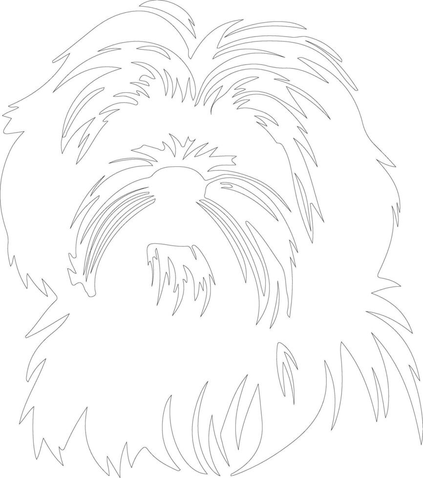 lhasa apso Gliederung Silhouette vektor