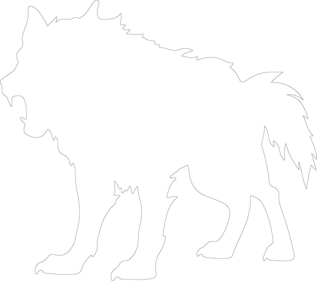 Werwolf Gliederung Silhouette vektor