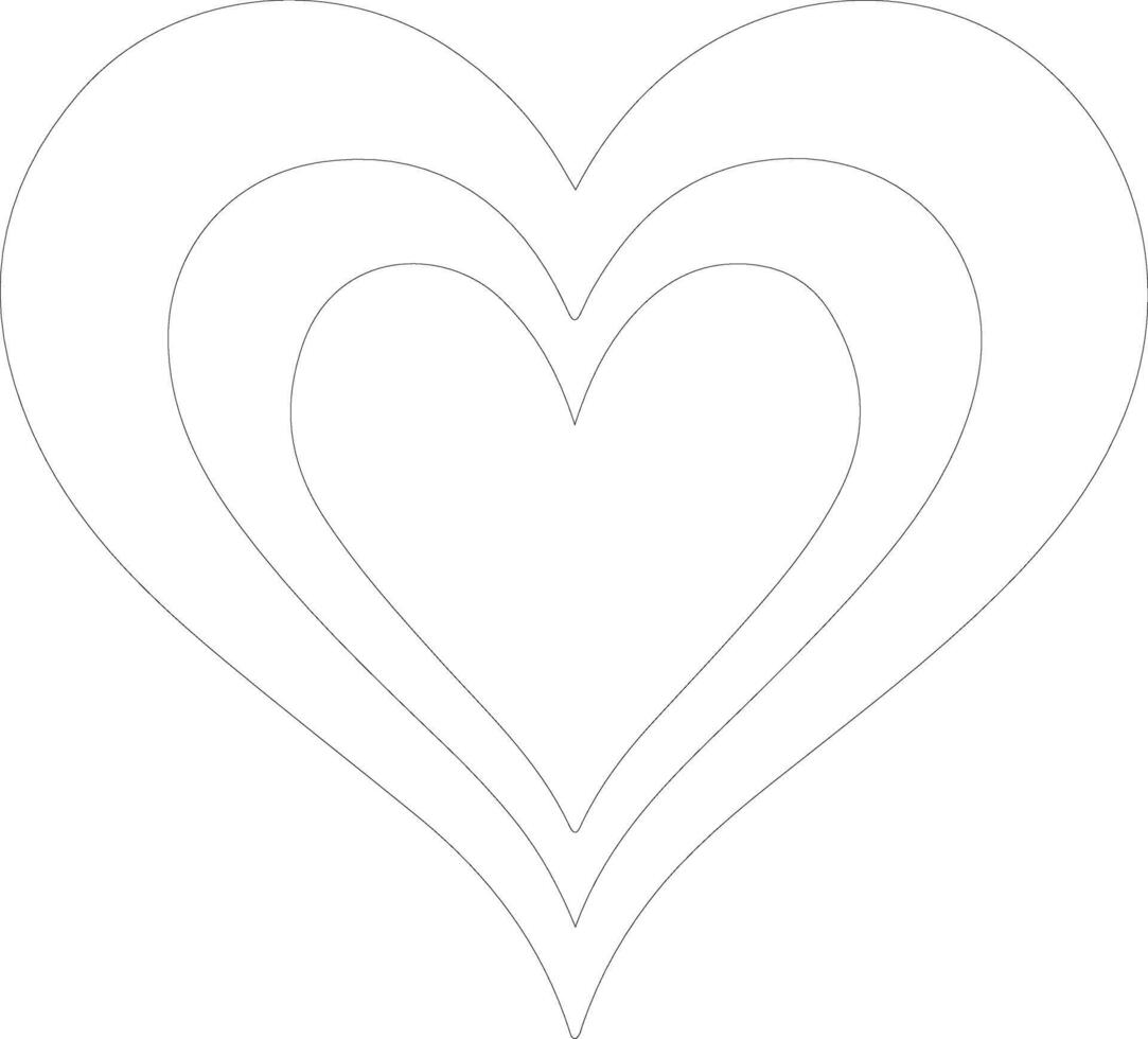 hjärta ikon översikt silhuett vektor