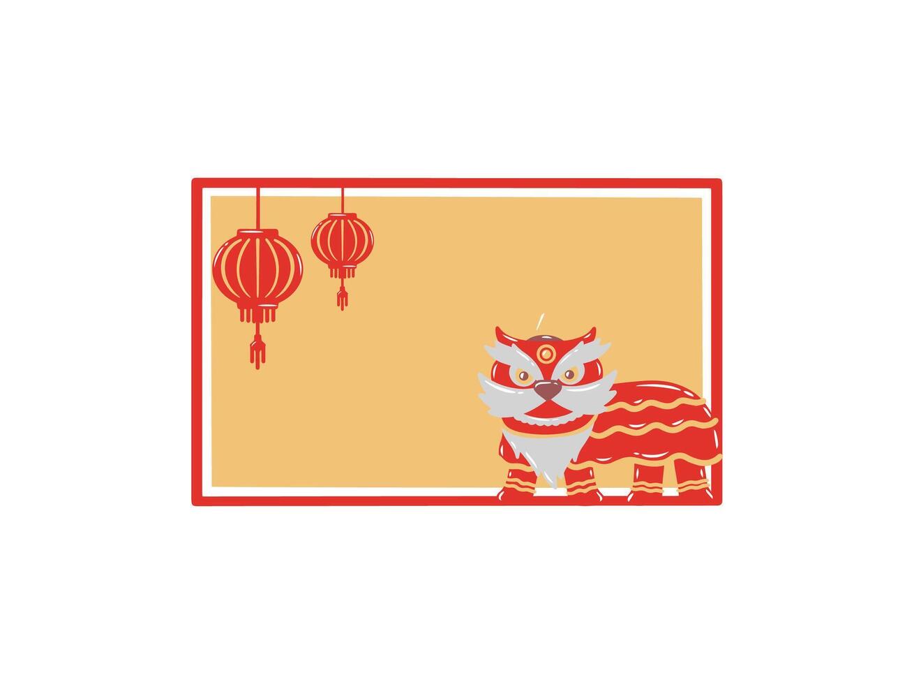 Ornament Rahmen Hintergrund Chinesisch Neu Jahr vektor