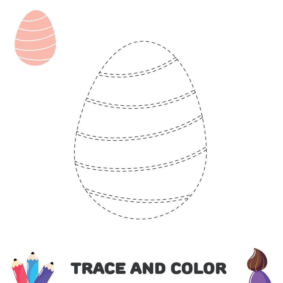 Spur und Farbe Ei mit Wellen Muster. Handschrift trainieren zum Kinder. Aktivität Freizeit Seite zum Kinder im Vorschulalter vektor