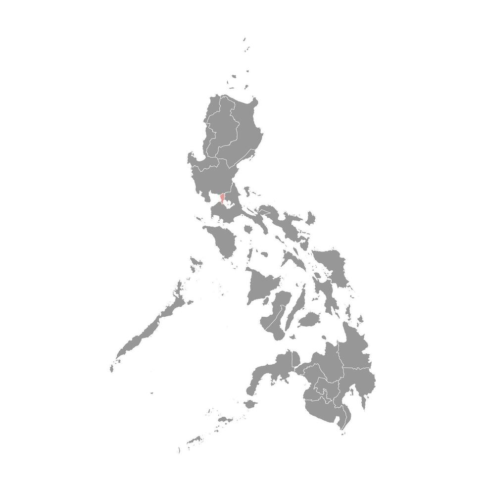 Metro Manila Karte, administrative Aufteilung von Philippinen. Vektor Illustration.