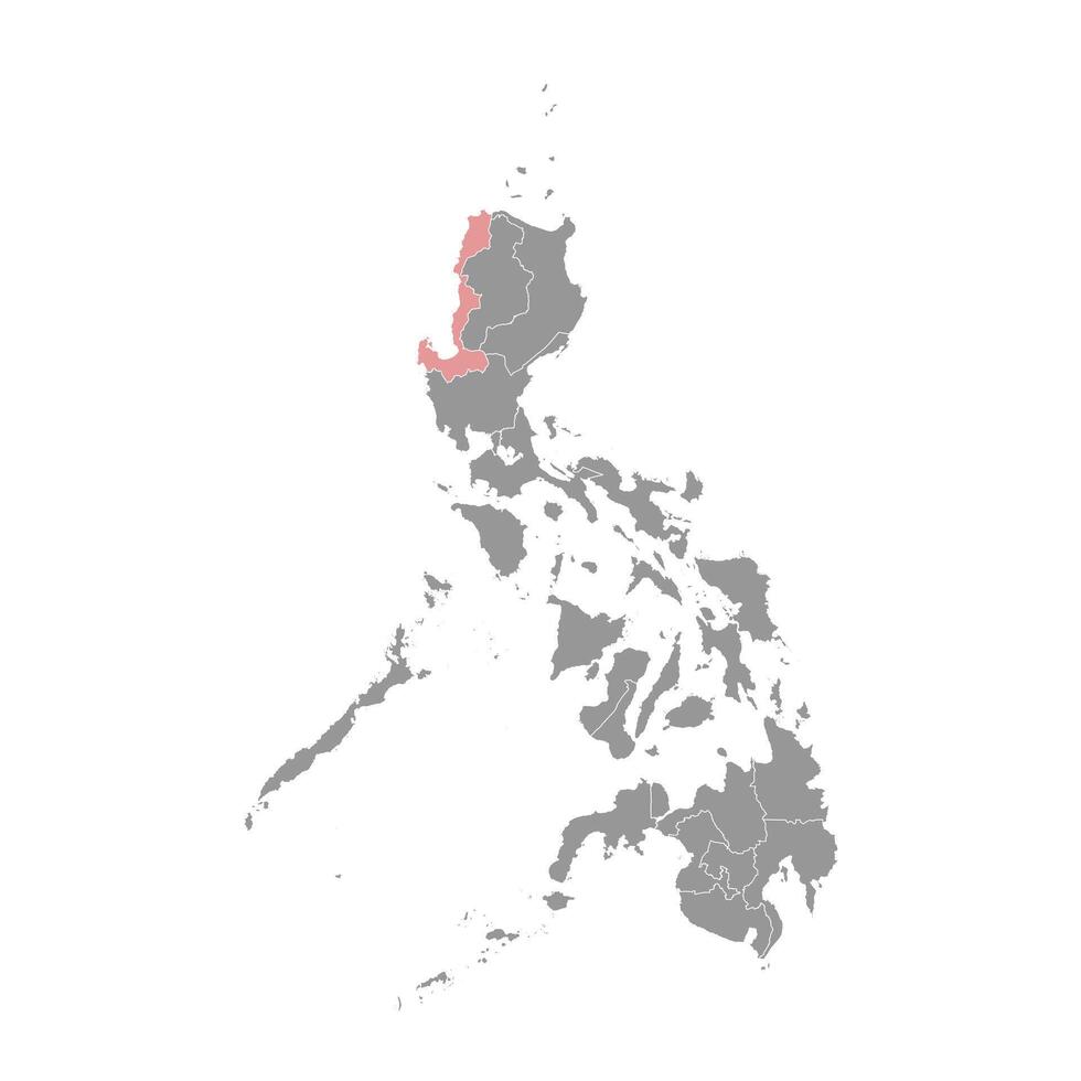 ilokos Region Karte, administrative Aufteilung von Philippinen. Vektor Illustration.