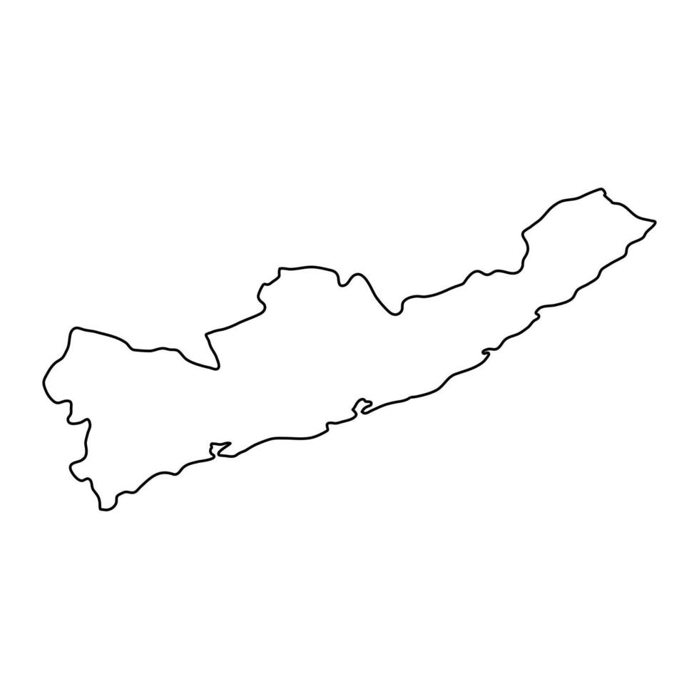 Hambantota Kreis Karte, administrative Aufteilung von sri lanka. Vektor Illustration.