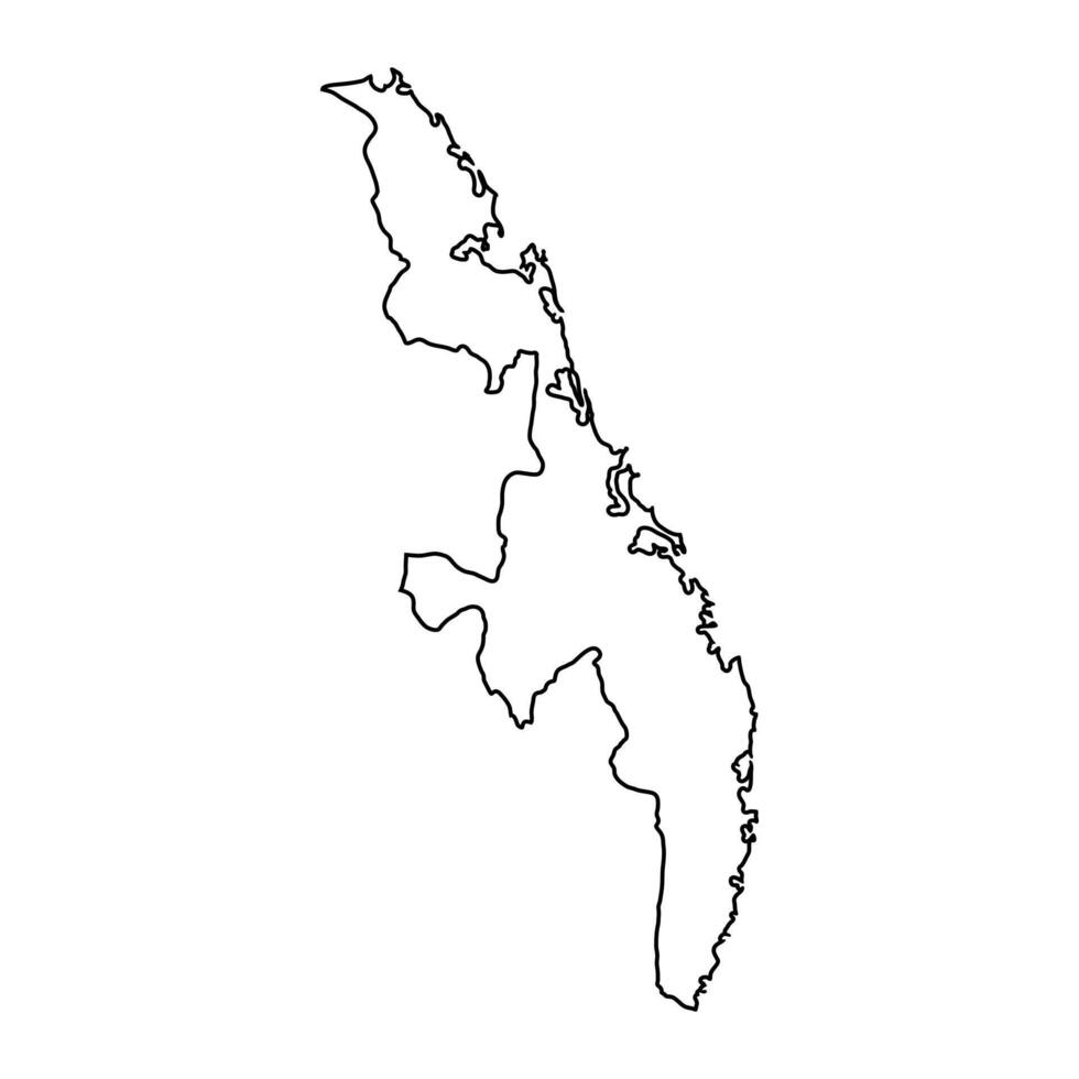 östra provins Karta, administrativ division av sri lanka. vektor illustration.