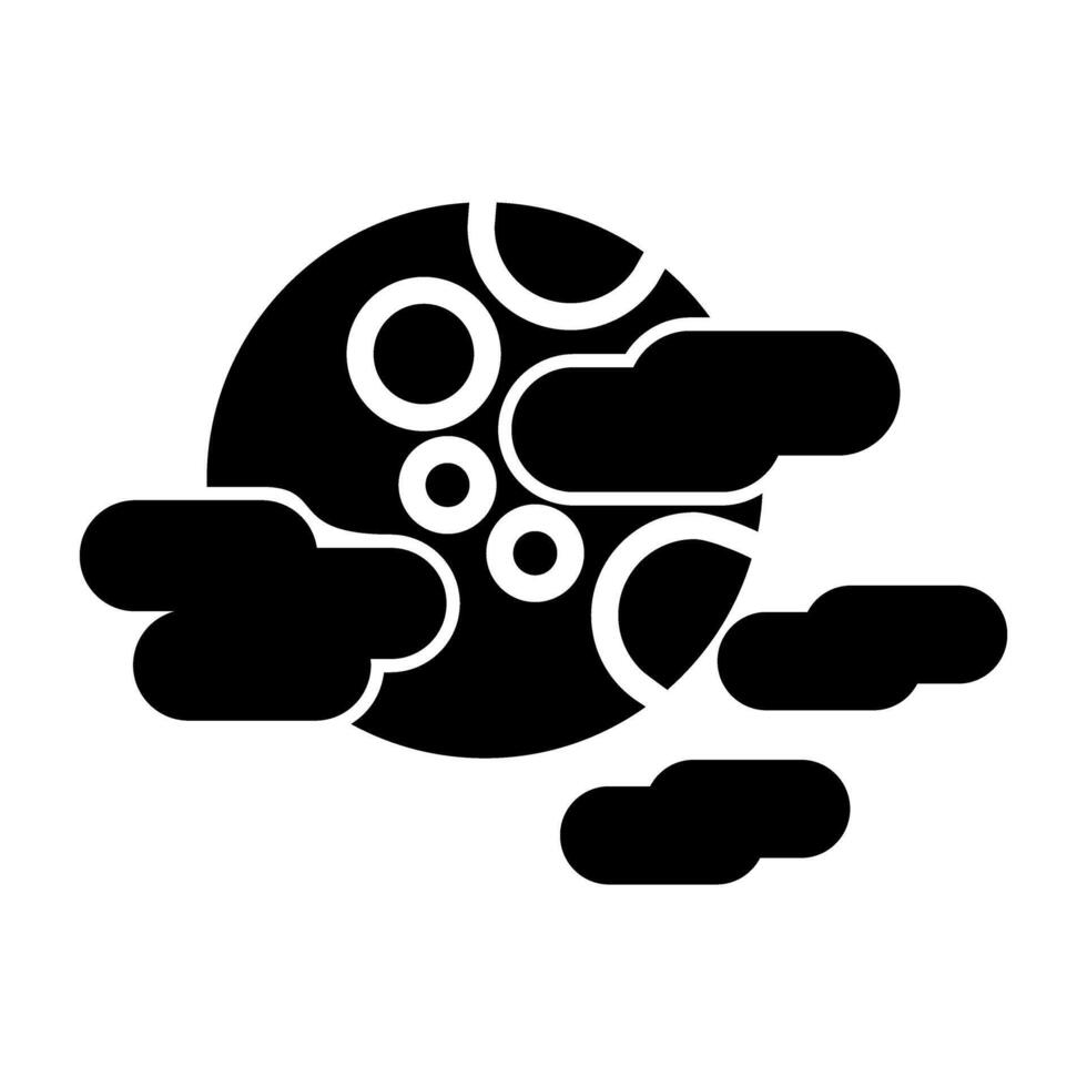 wolkig Nacht Vektor Symbol