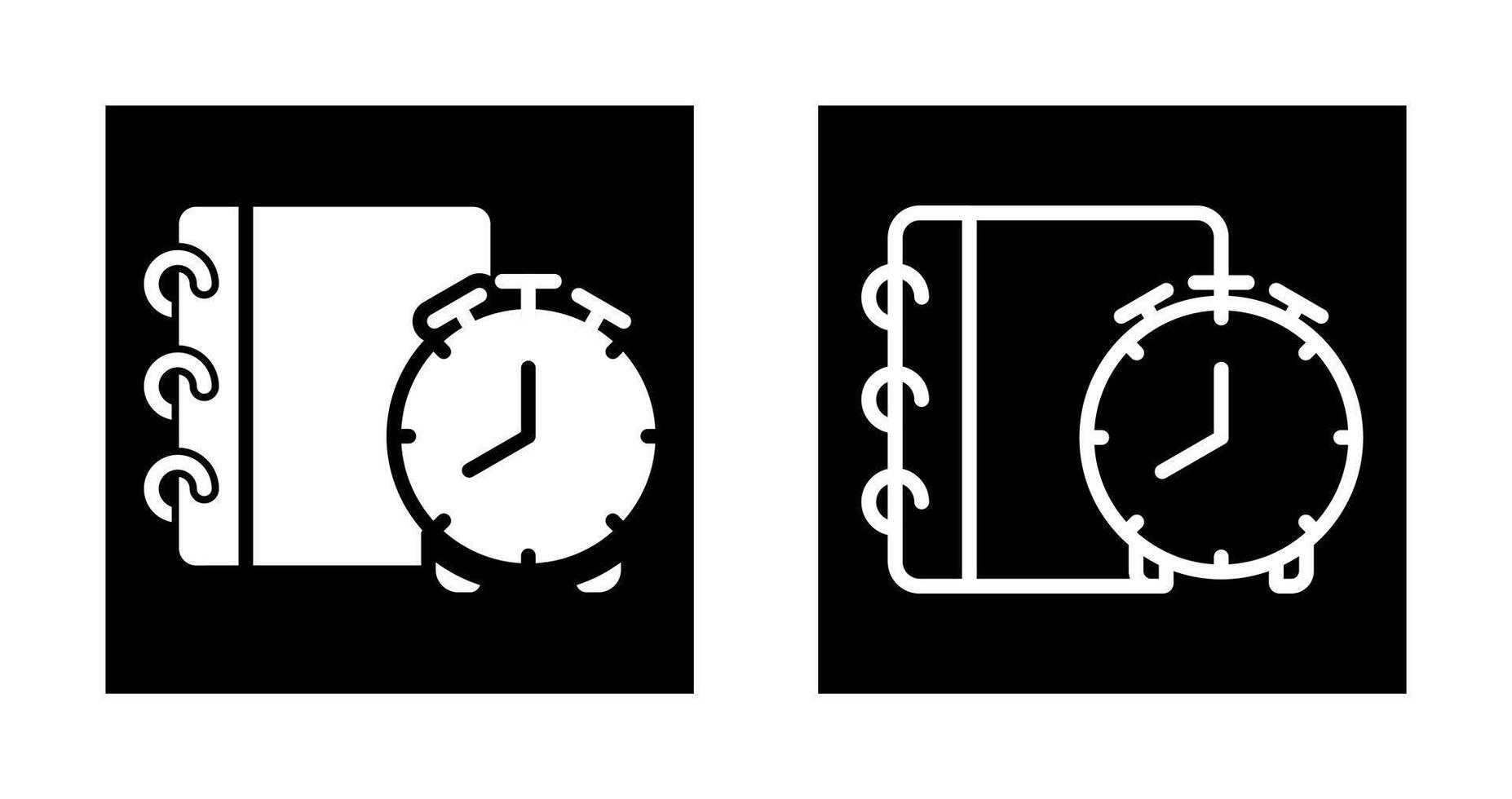 Notizblock mit Alarm Uhr Vektor Symbol