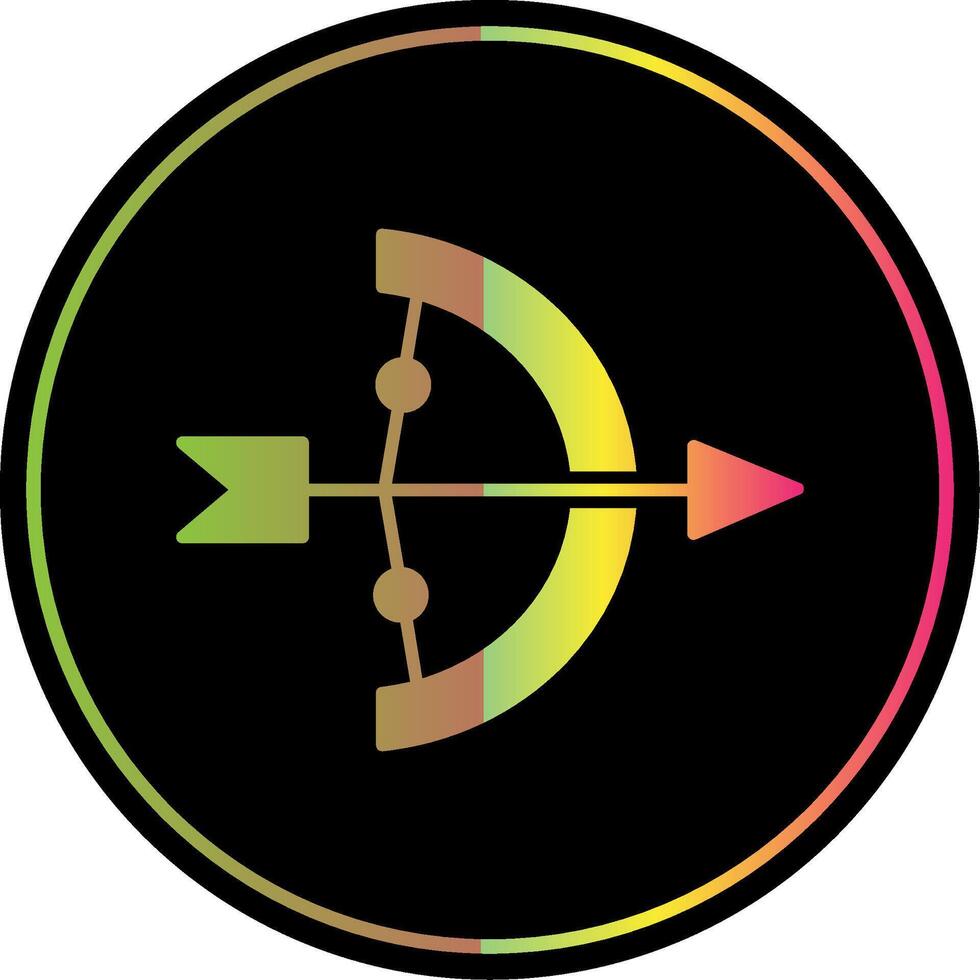 Bogenschießen Glyphe fällig Farbe Symbol vektor