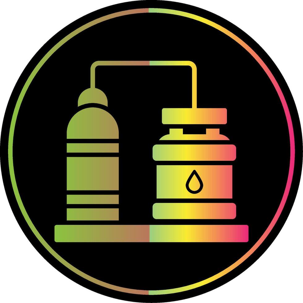 Öl Raffinerie Glyphe fällig Farbe Symbol vektor