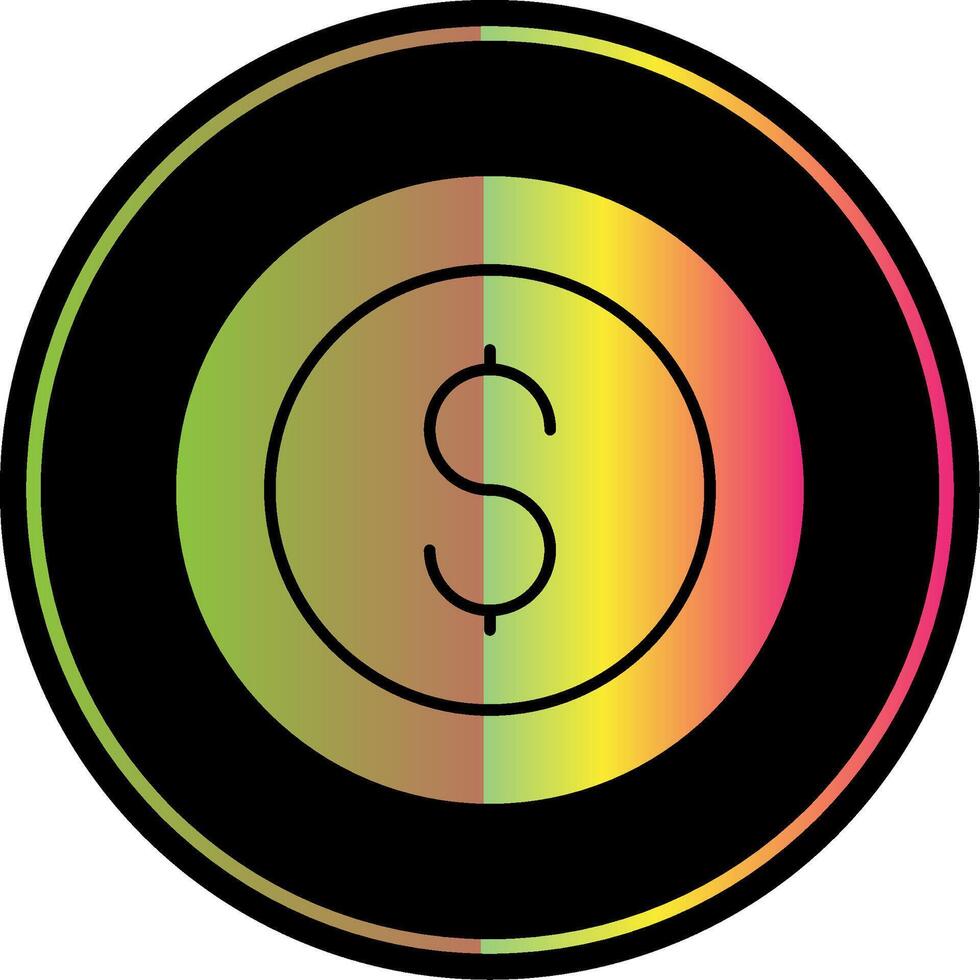 Münze Glyphe fällig Farbe Symbol vektor